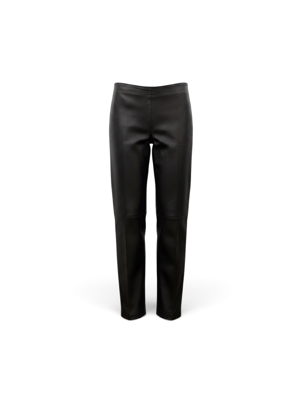Classic Black Genuine Leather Pants - Women